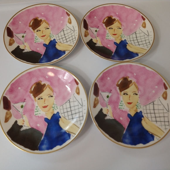 Kate Spade lenox cocktails anyone 4 tidbits plates